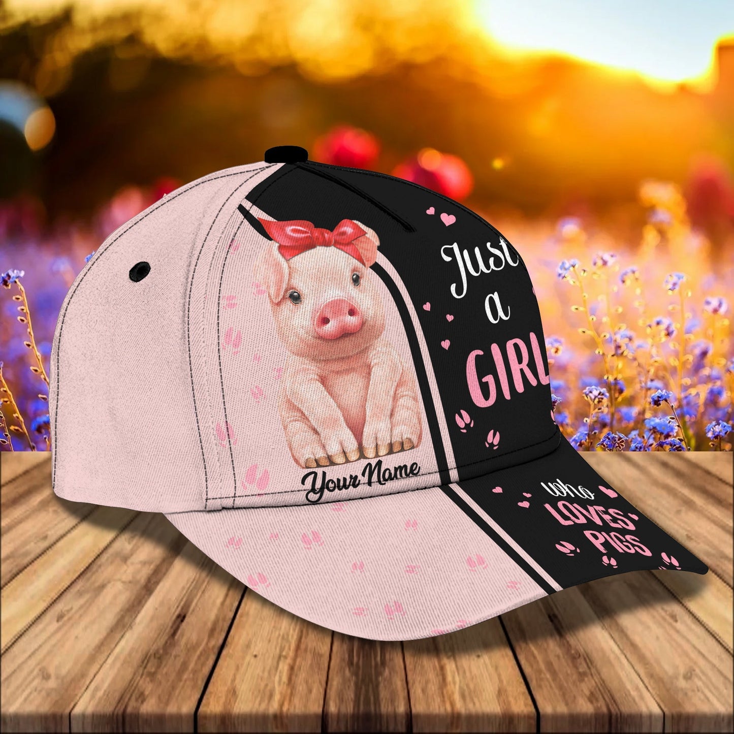 3D Classic Cap Pig Cap01 Personalized Name Cap Lasfour CA1775