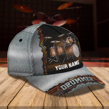 3D Classic Cap Personalized Name Cap Drum 01 Lasfour CA0643