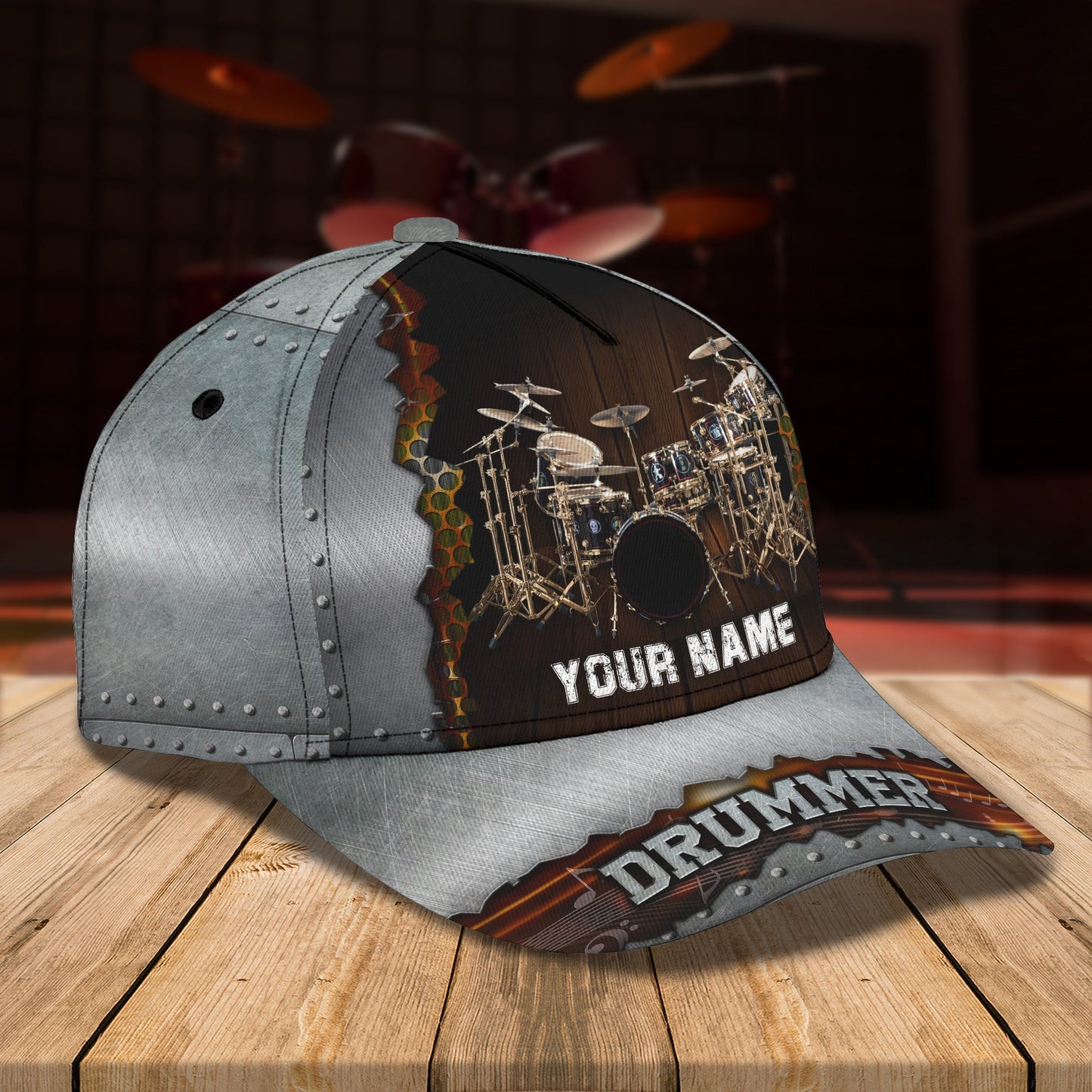 3D Classic Cap Personalized Name Cap Drum 02 Lasfour CA0758