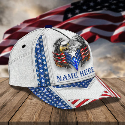 3D Classic Cap America Egagle Personalized Name Cap 02 Lasfour CA0557