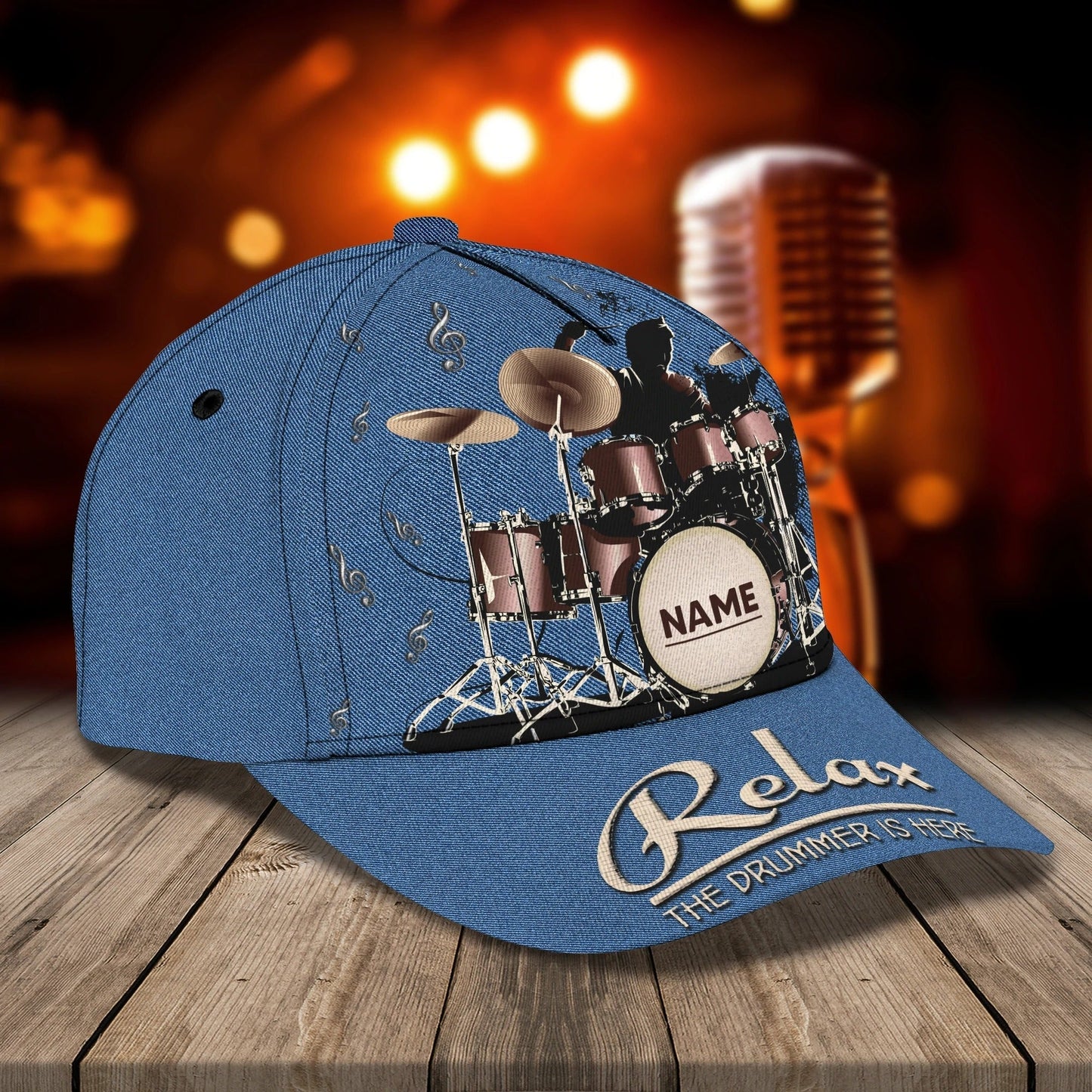 Cool Drum Classic Cap With Drummer Name, Present To Drum Lover, Drum Player Cap Hat For Travel Summer, Drum Cap CO0450