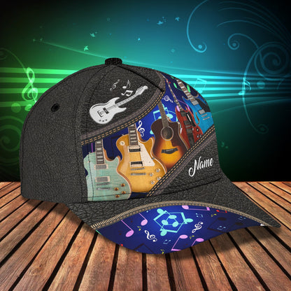 3D Classic Cap I Love Guitar Personalized Name Cap Lasfour CA0600