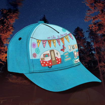 3D Classic Cap Just Go Camping Personalized Name Cap Lasfour CA1165