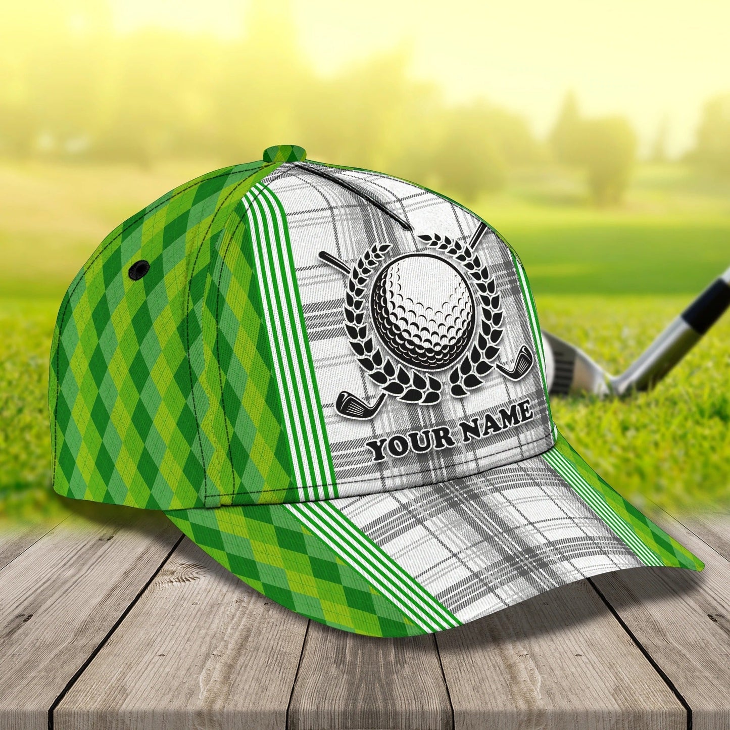 Custom Name Green Cap Golf Woman, Classic 3D Cap Hat For Golfer, Green Golf Cap Hat CO0366