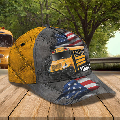 3D Classic Cap America Bus Driver Personalized Name Cap Lasfour CA0615