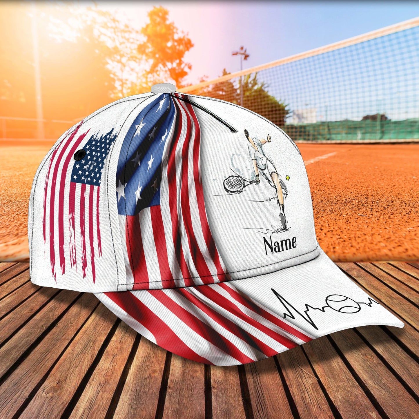 3D Classic Cap Tennis personalized Name Cap Lasfour CA1196