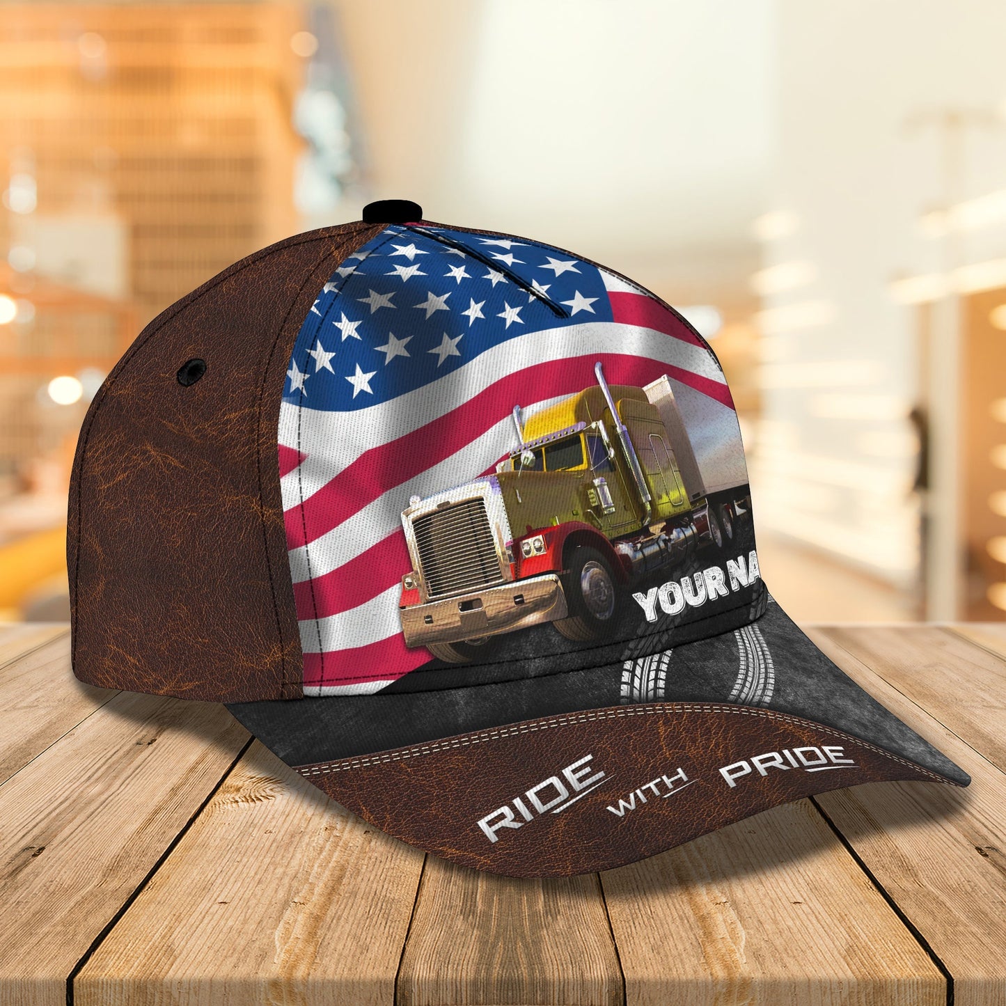 3D Classic Cap Truckerride With Pride Personalized Name Cap Lasfour CA0589