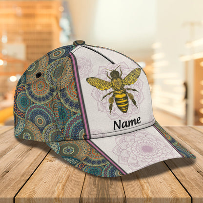 3D Classic Cap Bee Personalized Name Cap 005 Lasfour CA1423