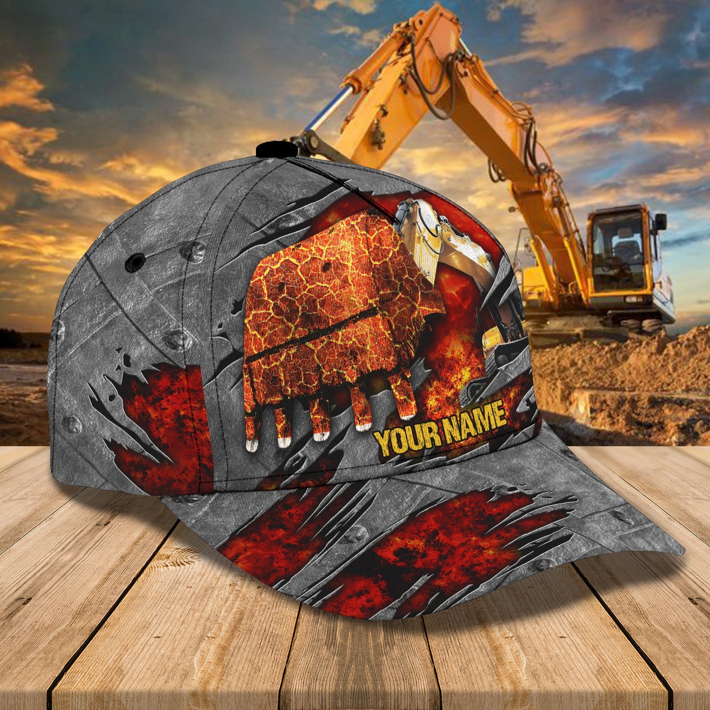 3D Classic Cap Excavator 2 Personalized Name Cap Lasfour CA1169