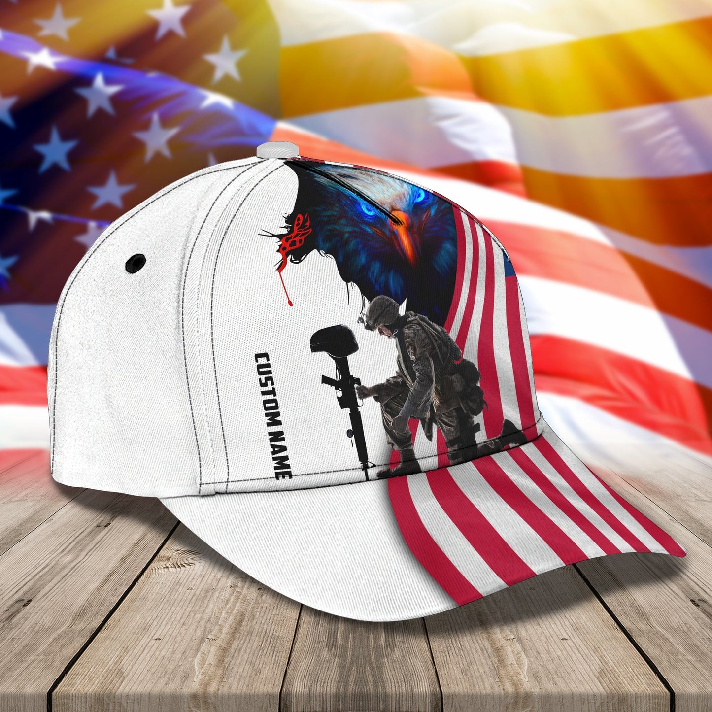 3D Classic Cap Namapersonalized Name Cap Veteran Lasfour CA1763