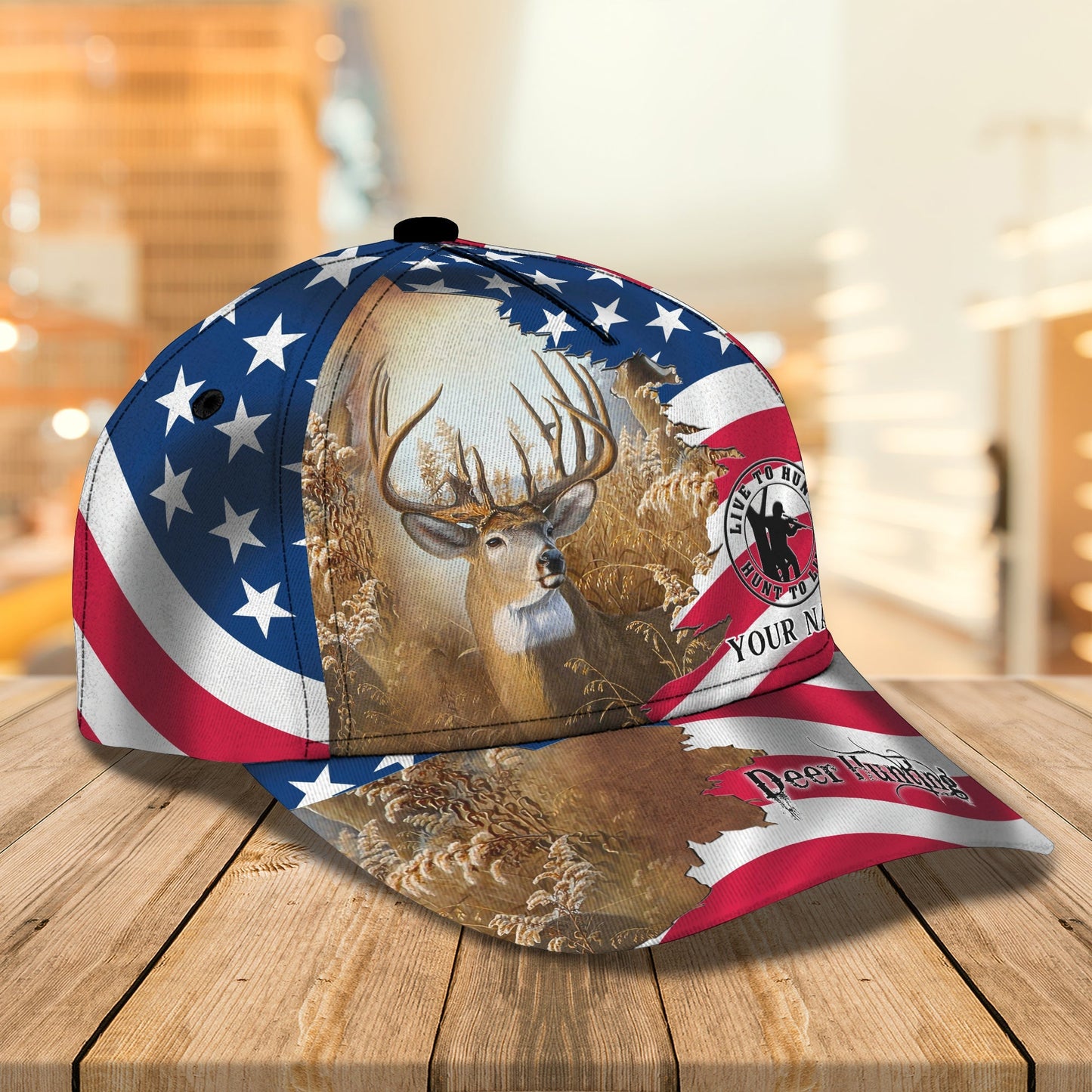 3D Classic Cap Deer Hungting Winpersonalized Name Cap Lasfour CA1579