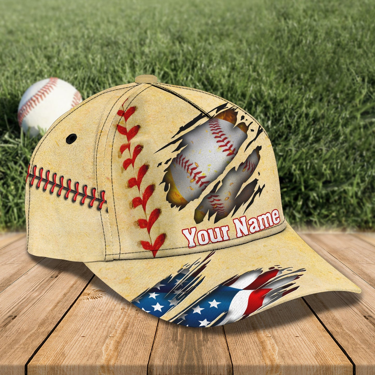 3D Classic Cap Baseball Personalized Name Cap Lasfour CA2350