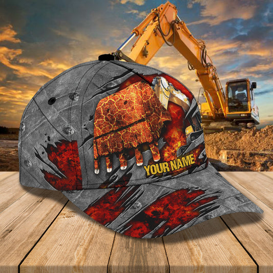 3D Classic Cap Excavator Personalized Name Cap 02 Lasfour CA0783