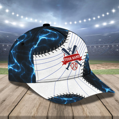 3D Classic Cap Baseball Lovers Personalized Name Cap Lasfour CA0655