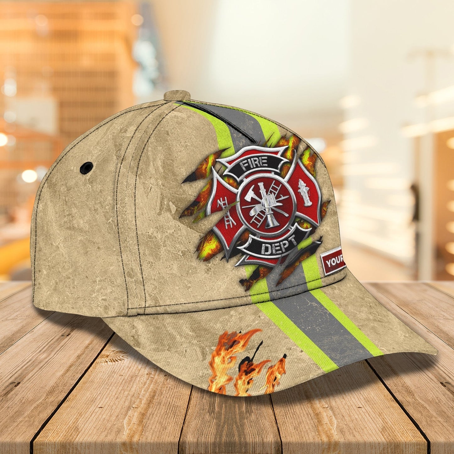 Personalized Firefighter 3D Full Print Baseball Cap Hat, Fire Man Cap Hat, Gift To Fireman Husband CO0408