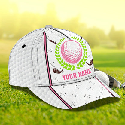 Customized White Green Golf Cap Hat For Girl, Queen Of The Green Cap Golfer Gift, Golfer Gifts CO0364