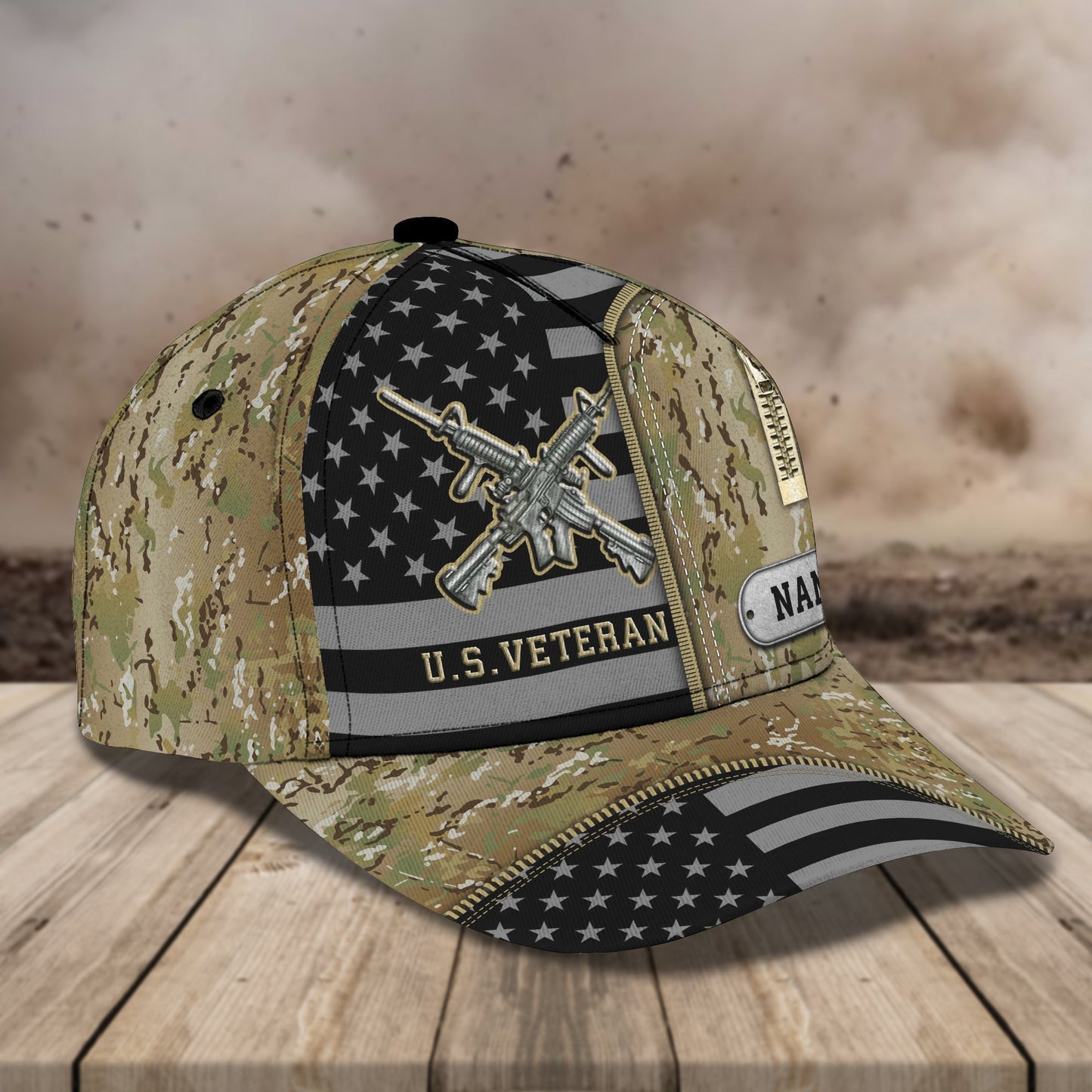 3D Classic Cap Us Veterans Cap Personalized Name Cap Lasfour CA0705