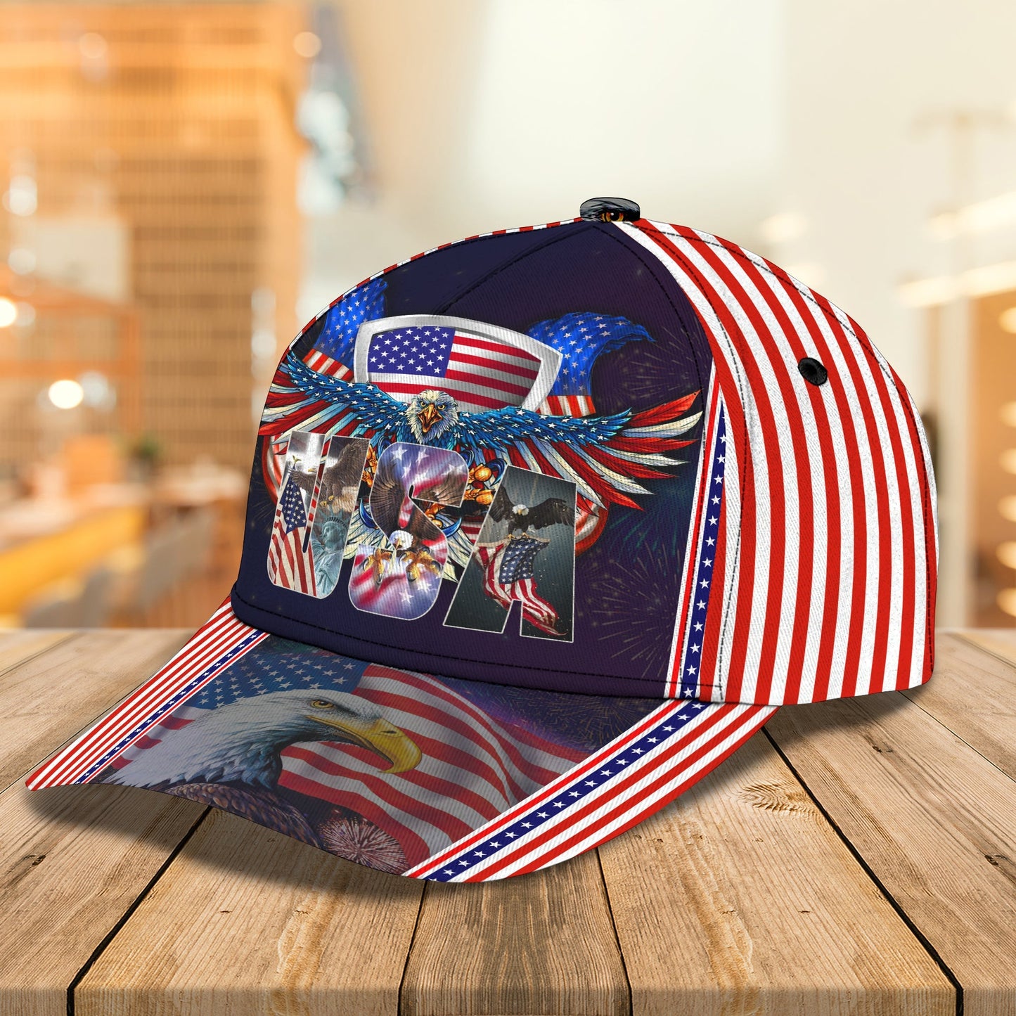 3D Classic Cap Independence Day Personalized Name Cap Lasfour CA0805