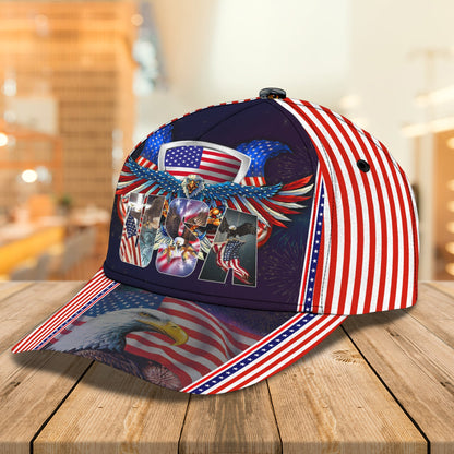 3D Classic Cap Independence Day Personalized Name Cap Lasfour CA0805