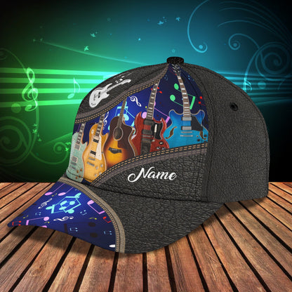 3D Classic Cap I Love Guitar Personalized Name Cap Lasfour CA0600