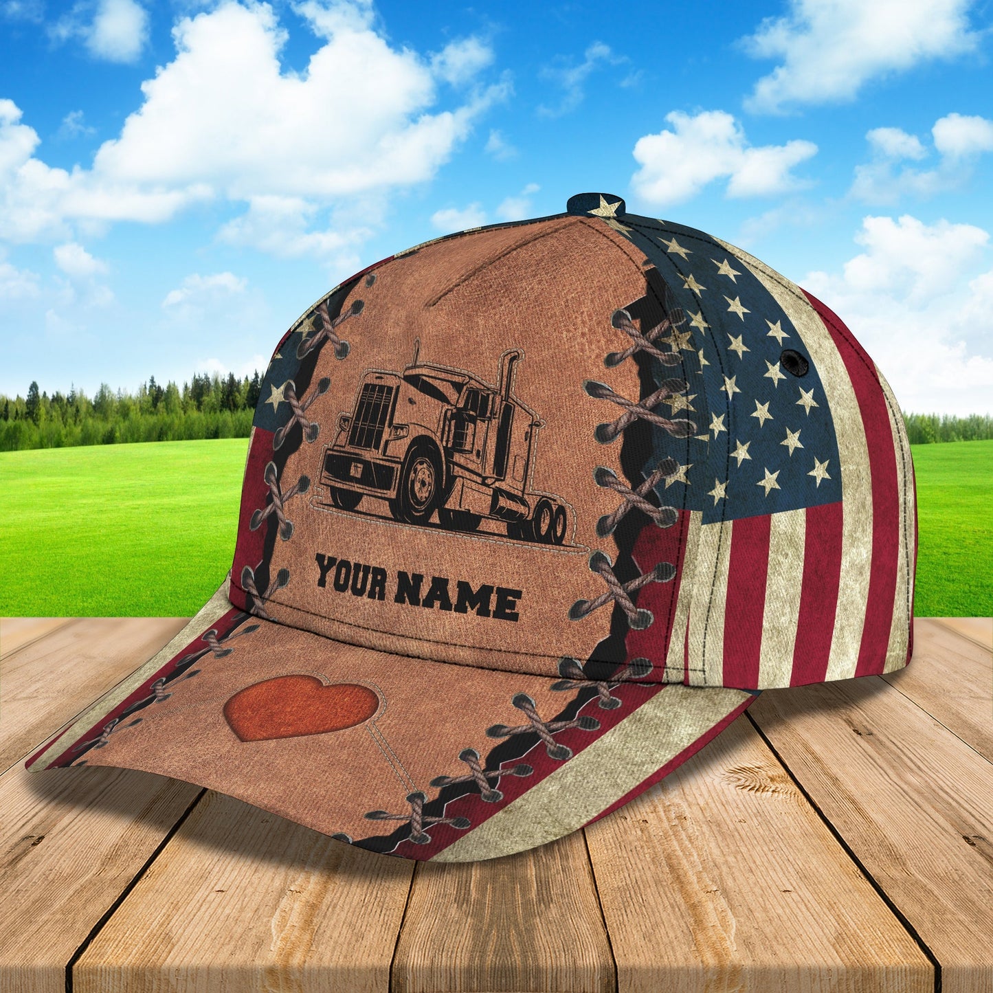 3D Classic Cap Trucker 2 Personalized Name Cap Lasfour CA0734