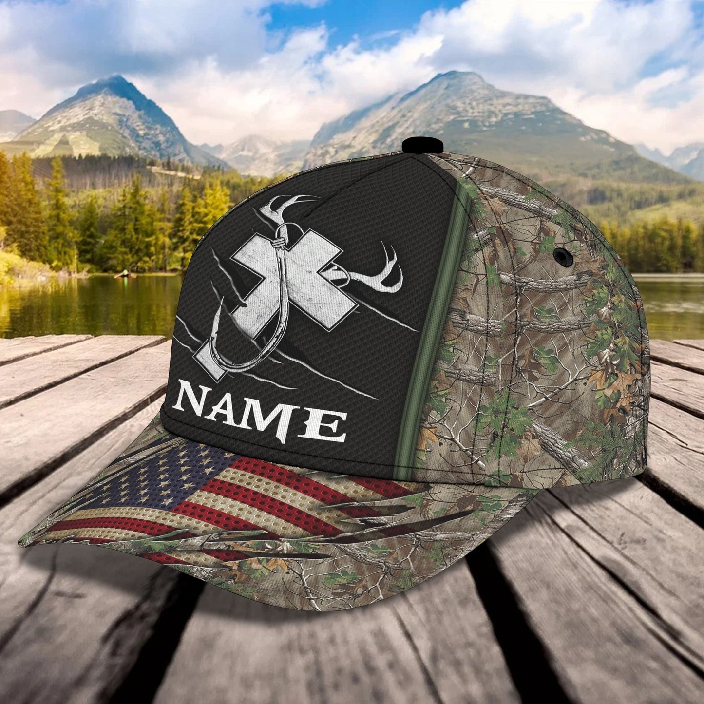 3D Classic Cap Hunting Personalized Name Cap Nama011 Lasfour CA1811