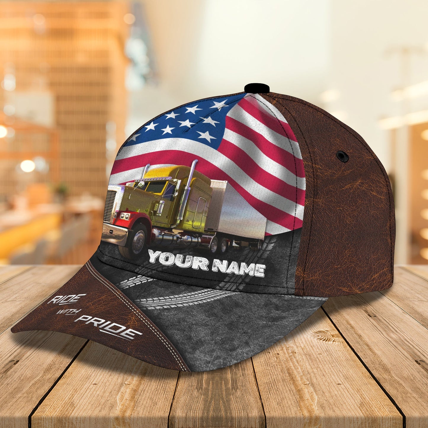 3D Classic Cap Truckerride With Pride Personalized Name Cap Lasfour CA0589