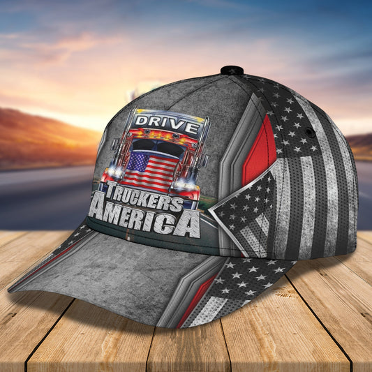 3D Classic Cap American Trucker Personalized Name Cap 07 Lasfour CA0702