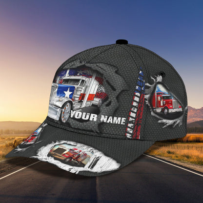 3D Classic Cap Truck Driver 13 Personalized Name Cap Lasfour CA0708