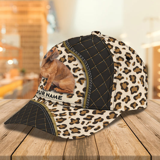 3D Classic Cap Classic Cap Dachshund Leopard Lasfour CA1999