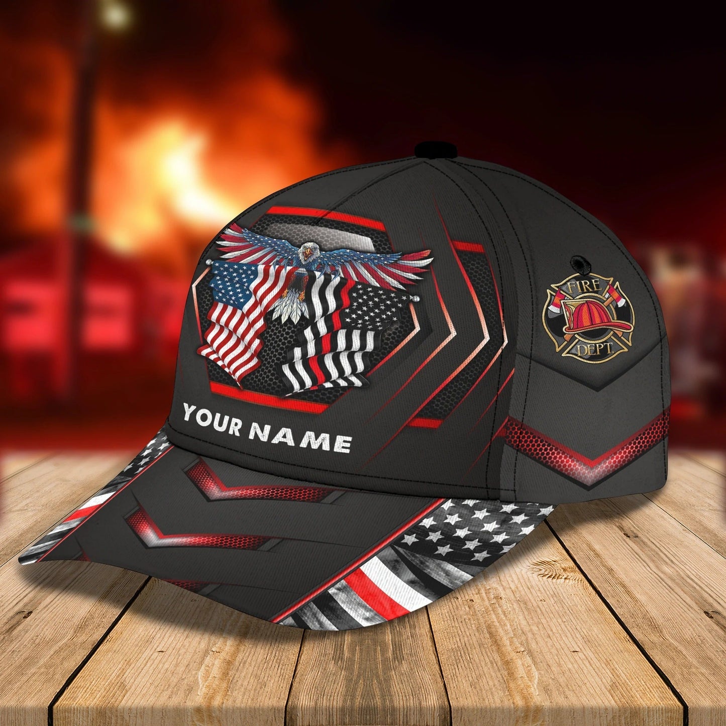 Personalized Classic Cap Firefighter Eagle For Men And Woman, Baseball 3D Firefighter Cap Hat CO0410