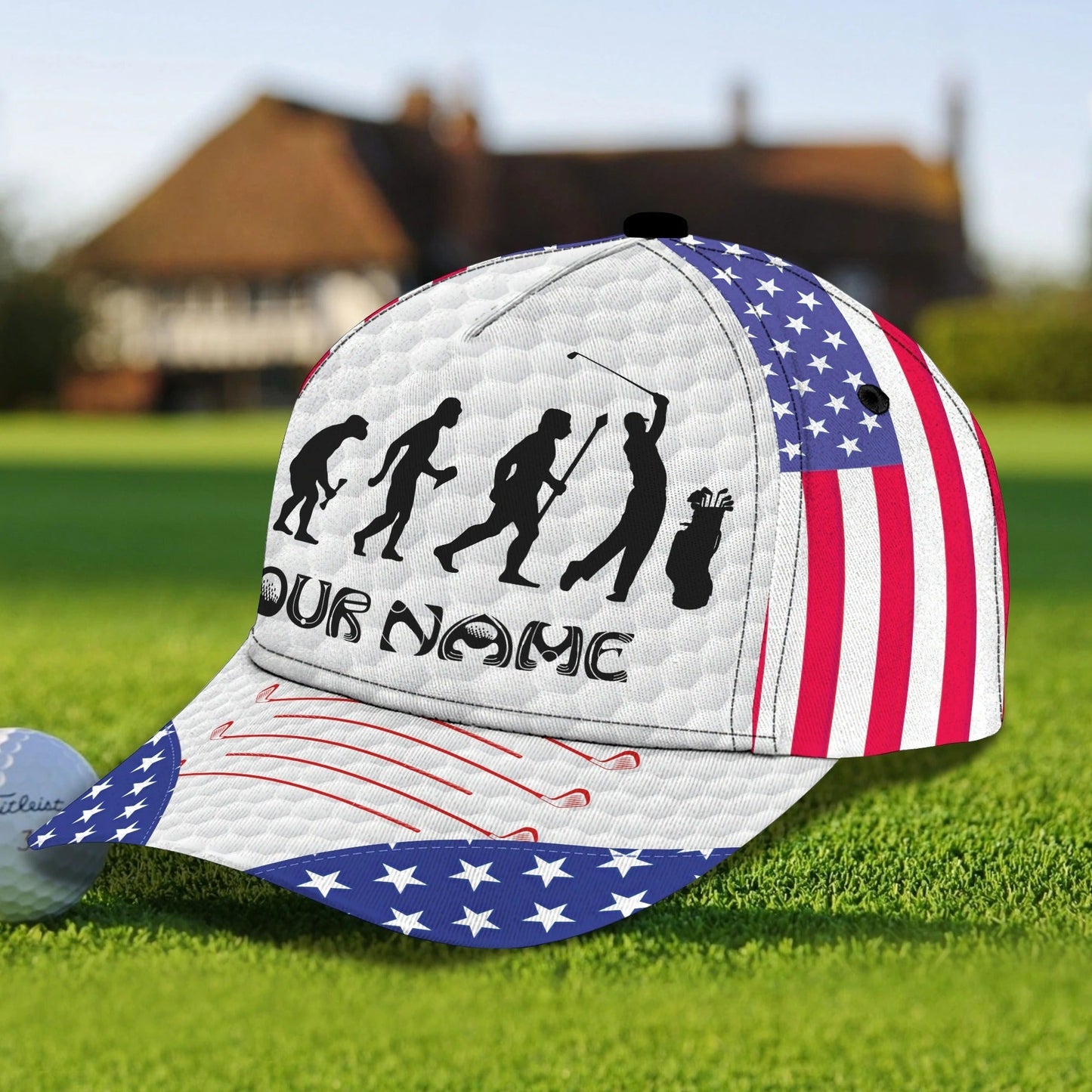 Personalized Progress Of A Golf Master 3D Cap Hat, I Love Golf Full Print White Cap Hat CO0373