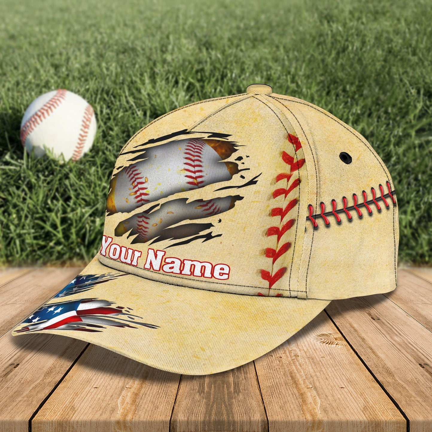 3D Classic Cap Baseball Personalized Name Cap Lasfour CA0604