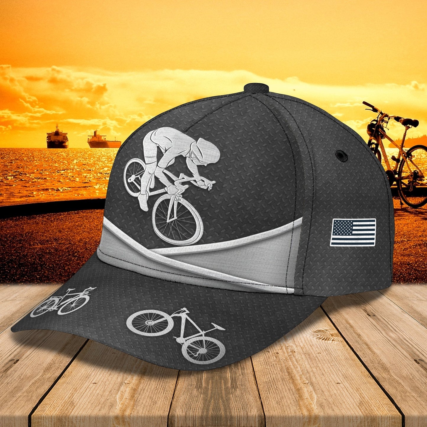 3D Classic Cap Bicycle Cap2 Personalized Name Cap Lasfour CA1996