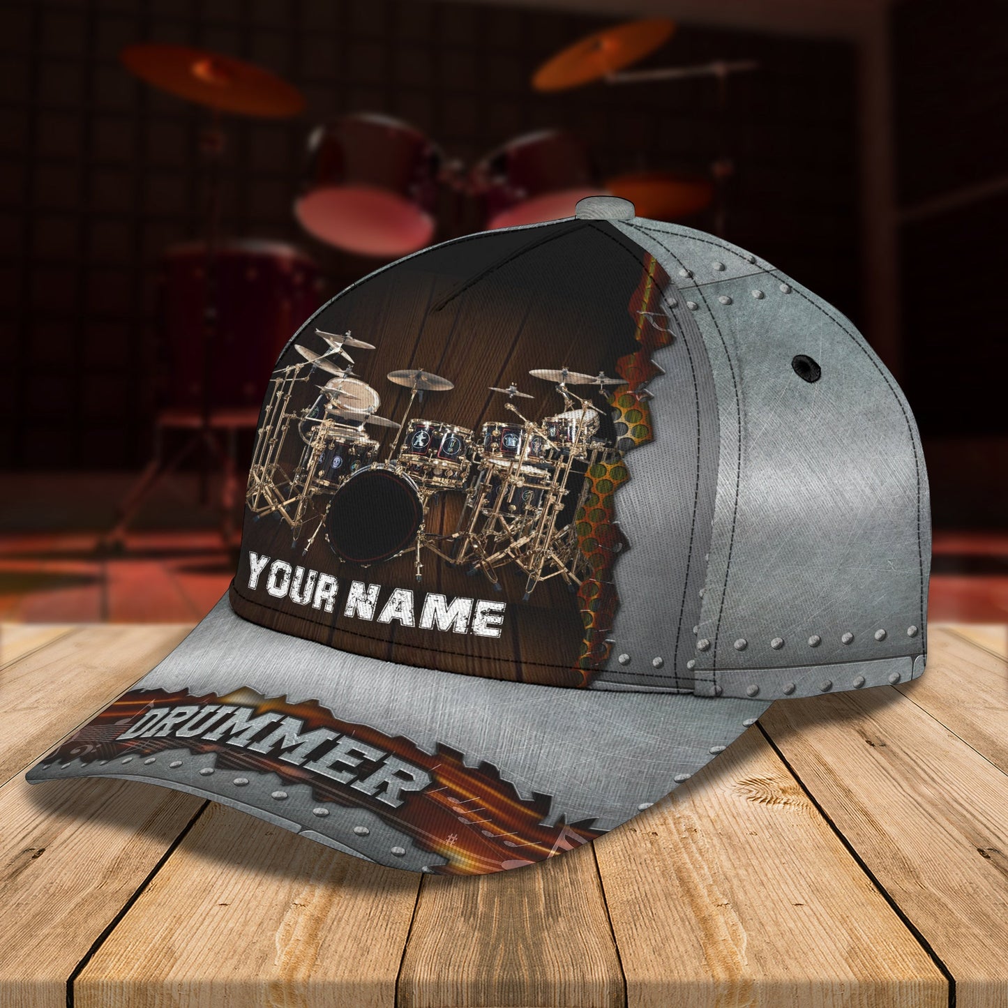 3D Classic Cap Personalized Name Cap Drum 02 Lasfour CA0758