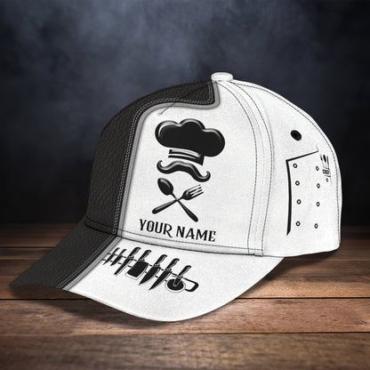 Personalized White Black 3D Chef Cap, Master Chef Cap Hat, Baseball Cap, Classic Cap For Master Chef CO0520