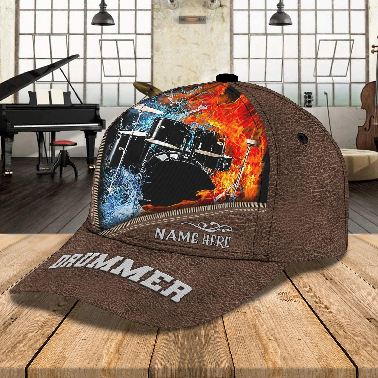 Cool Drum Classic Cap With Drummer Name, Present To Drum Lover, Drum Player Cap Hat For Travel Summer, Drum Cap CO0450