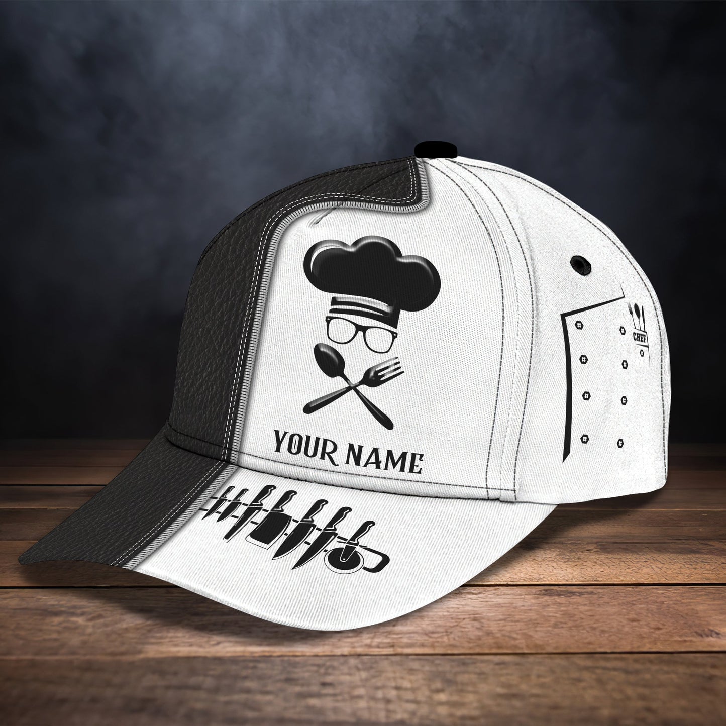 3D Classic Cap Personalized Name Cap Chef04 Lasfour CA2357