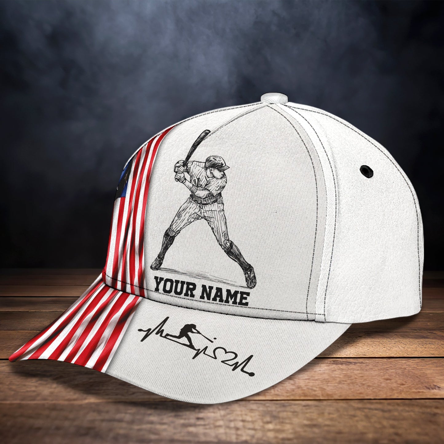 3D Classic Cap Baseball Personalized Name Cap Lasfour CA0569