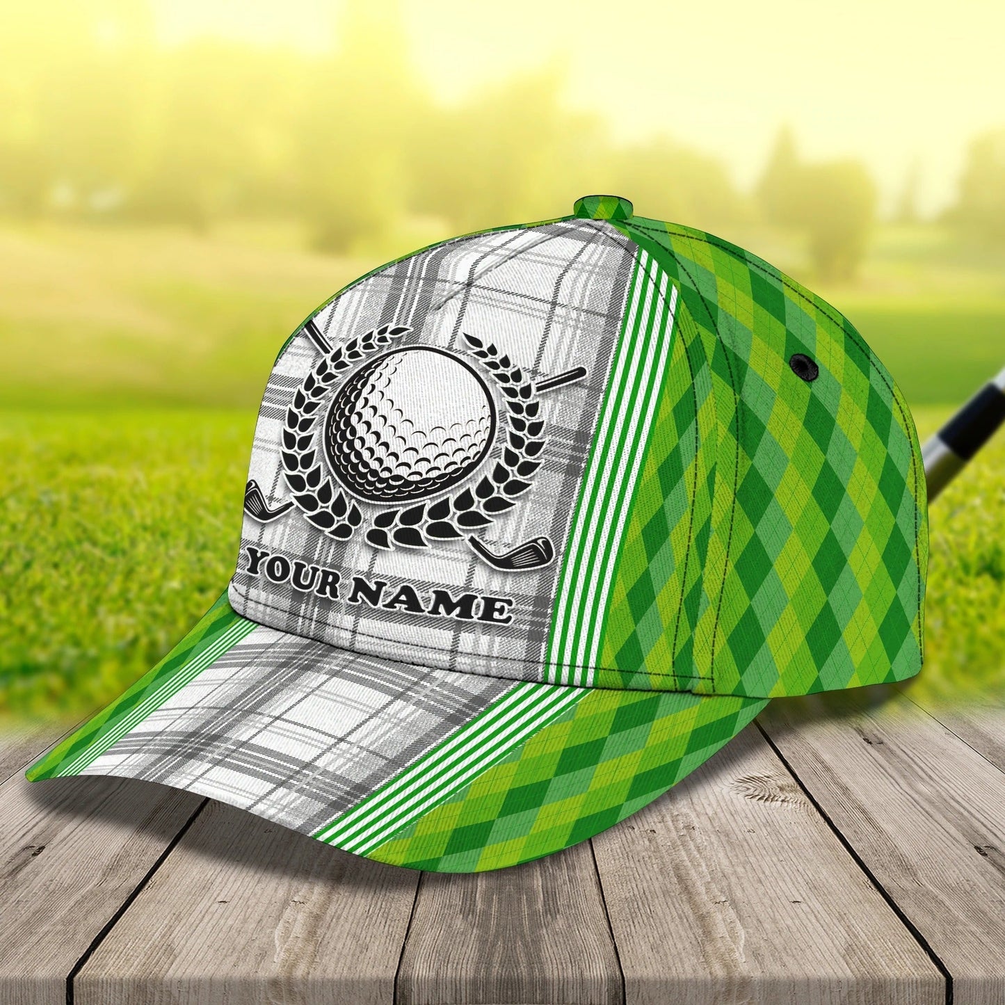 Custom Name Green Cap Golf Woman, Classic 3D Cap Hat For Golfer, Green Golf Cap Hat CO0366