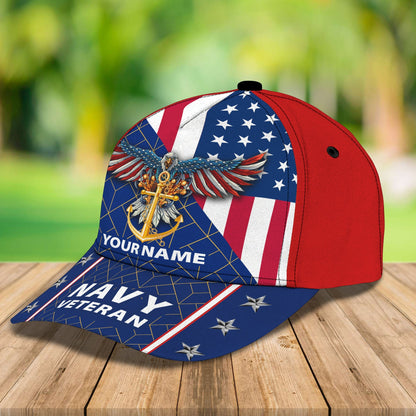 3D Classic Cap Veteran Personalized Name Cap Lasfour CA0601