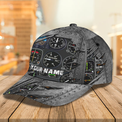 3D Classic Cap Pilot Personalized Name Cap Lasfour CA1903