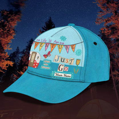 3D Classic Cap Just Go Camping Personalized Name Cap Lasfour CA1165