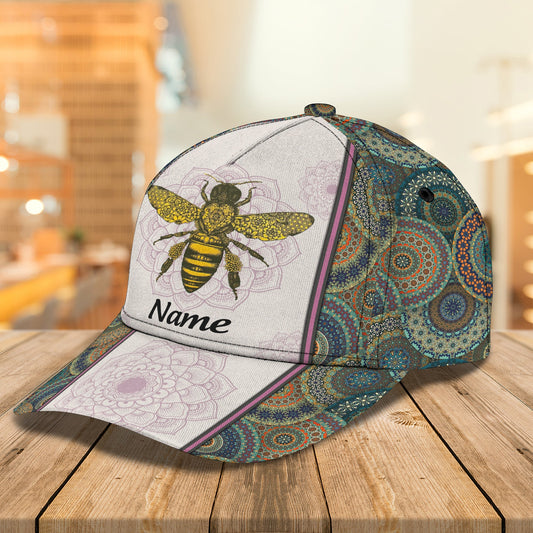 3D Classic Cap Bee Personalized Name Cap 005 Lasfour CA1423