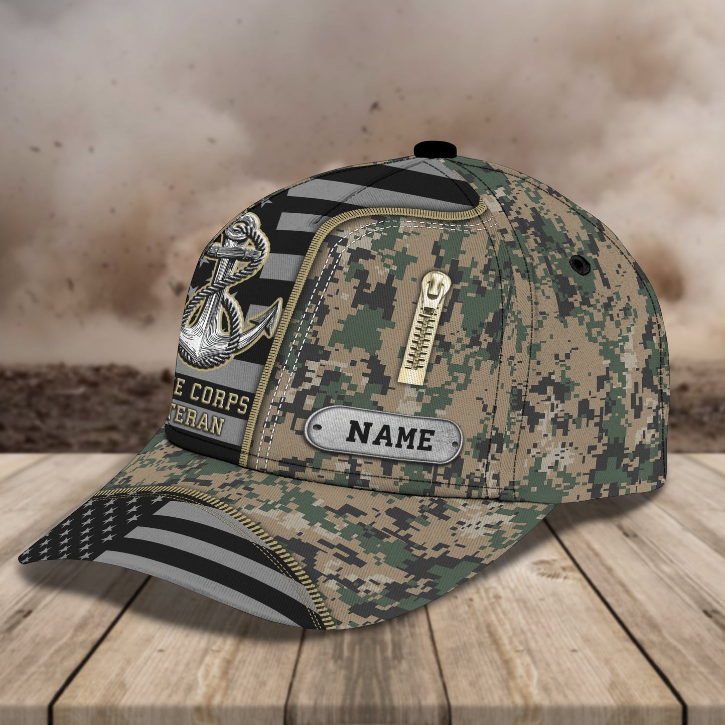 3D Classic Cap Marine Corps Veterans Cap personalized Name Cap Lasfour CA0029