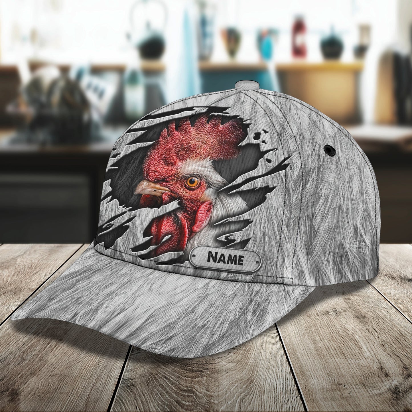 3D Classic Cap Rooster Personalized Name Cap Lasfour CA0963