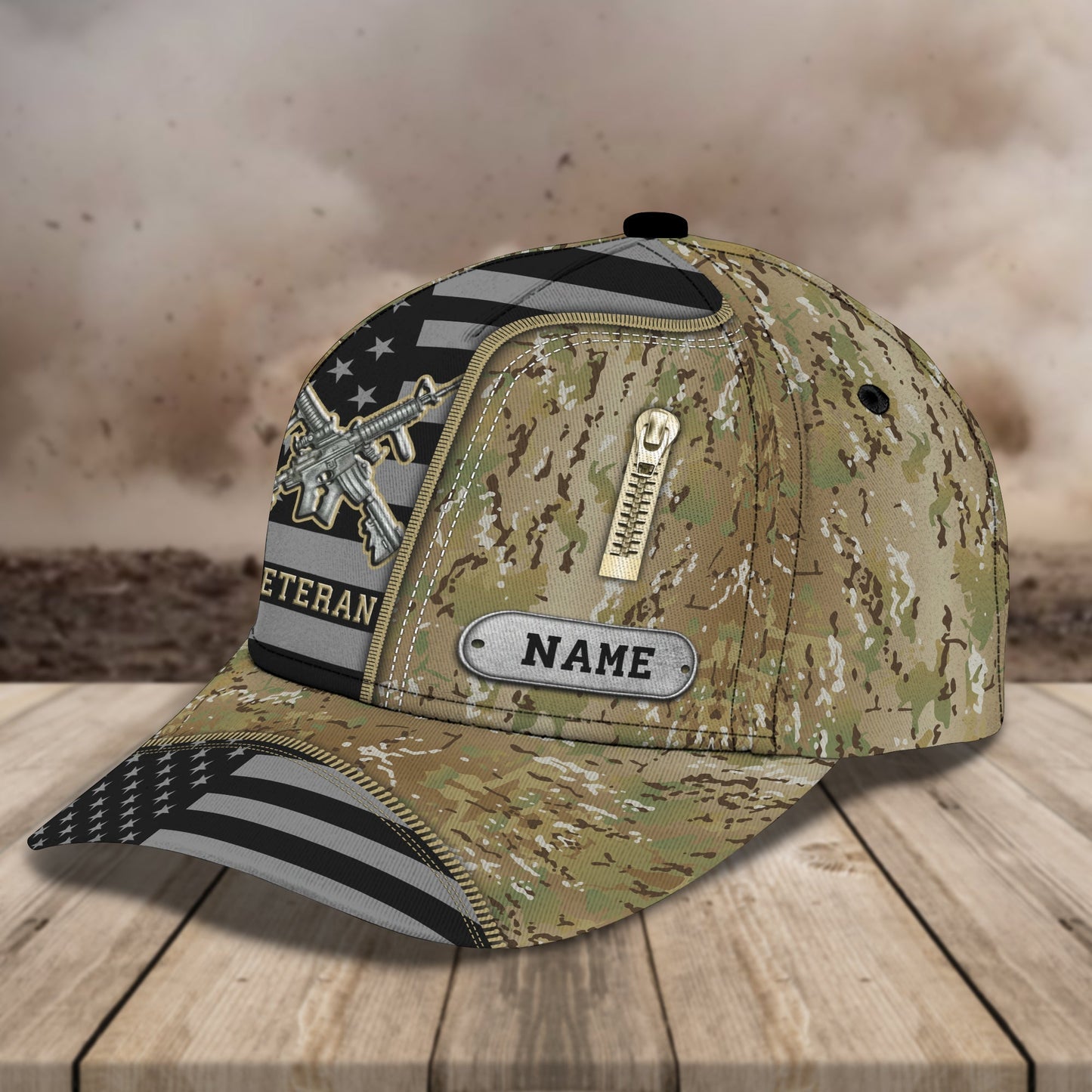 3D Classic Cap Us Veterans Cap Personalized Name Cap Lasfour CA0705