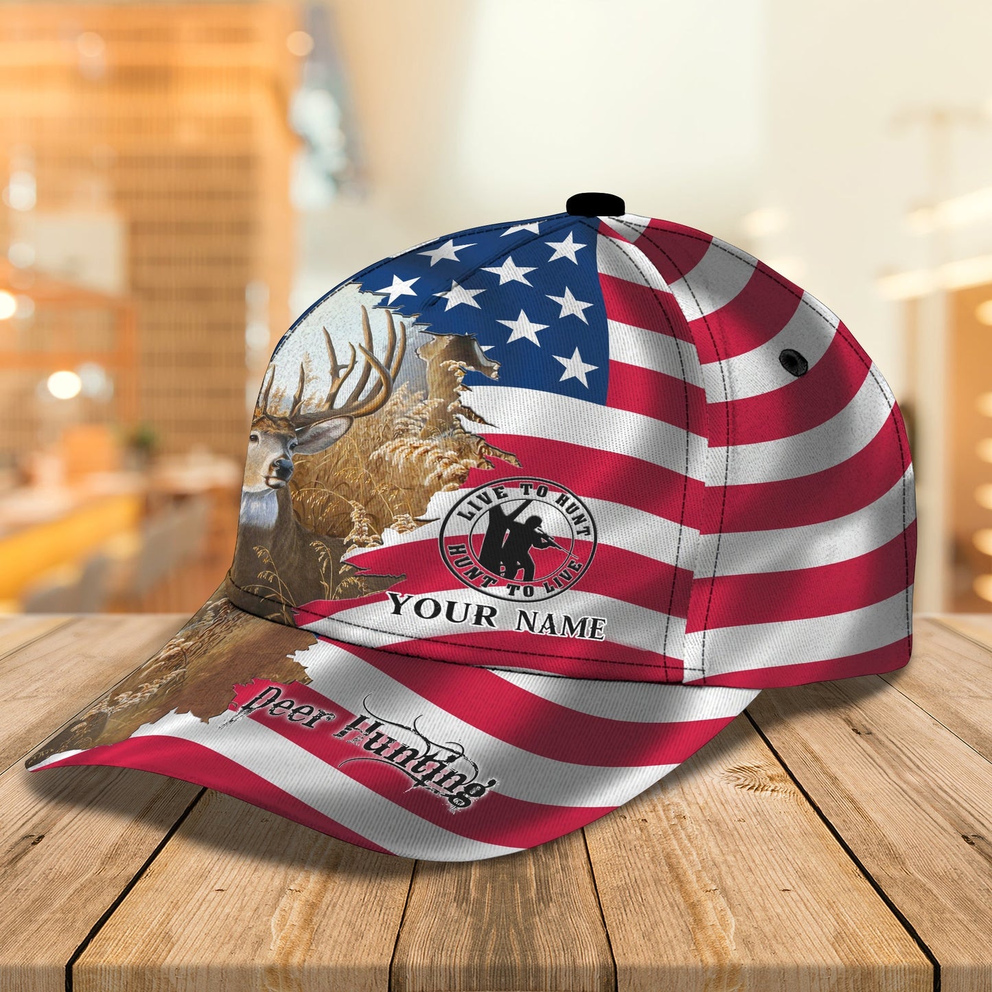 3D Classic Cap Deer Hungting Winpersonalized Name Cap Lasfour CA1579