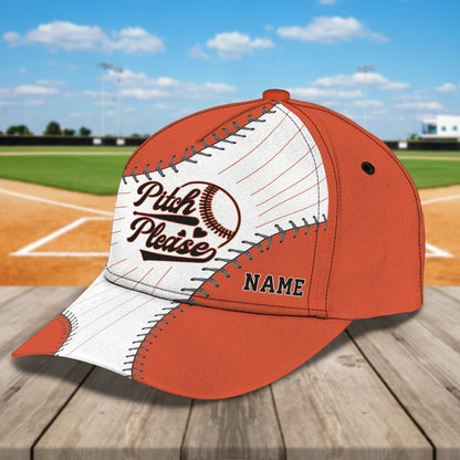 3D Classic Cap Pitch Please Baseball Personalized Name Cap Lasfour CA0656