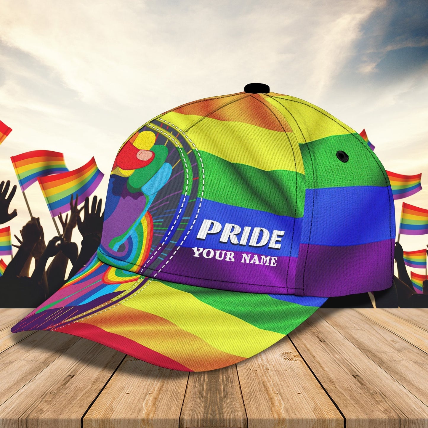 Lgbt Pride Personalized Name Cap, Gift For Pride Day CA0304